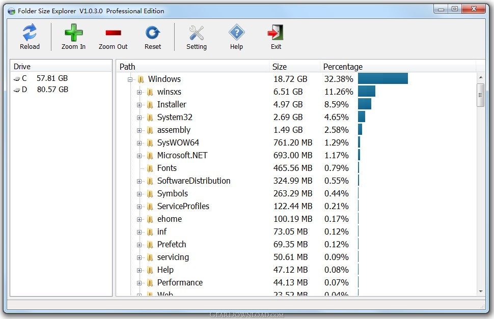 windows folder size windows folder size