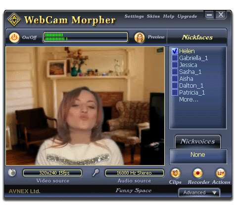 AV Webcam Morpher 2.0.51 Download - Webcam chat software helps you