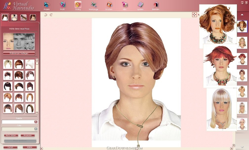 Virtual Hairstyle This is a free virtual hairstyle site.