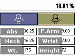 U.S. Army Body Fat % Calculator Screenshot