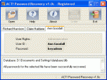 ACT Password Recovery Screenshot