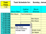 Daily Shifts and Tasks for 25 Employees