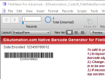 Code 39 Filemaker Barcode Generator Screenshot