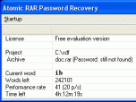 Atomic RAR Password Recovery Screenshot