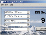 DIN Settings Calculator Screenshot