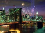 Fireworks on Brooklyn Bridge