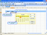 Pop-up Excel Calendar Screenshot