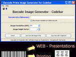 Codabar barcode prime image generator Screenshot