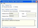Advanced SQL To HTML Table Converter Screenshot