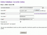 Online Database Converter Screenshot