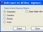 Algoware Active Directory Bulk Export Screenshot