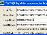 DataConversionTools.com CSVtoSQL Converter Screenshot