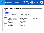 Synthesis SyncML Client STD for Windows Mobil Screenshot