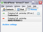 Mizu VoIP SoftPhone Screenshot