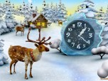 Deer Christmas Clock ScreenSaver Screenshot