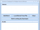 Synonym Database For Multiple Words Software Screenshot
