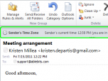 Sender's Time Zone for Outlook