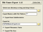 File Names Export Screenshot