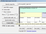 HTML Table Creator Tool Screenshot