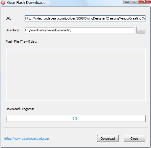 Gear Flash Downloader Screenshot